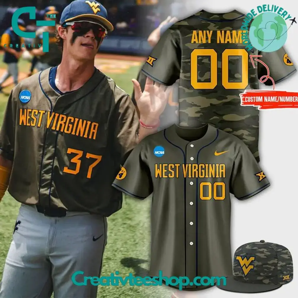 West Virginia Mountaineers Special Camo Custom Jersey Image