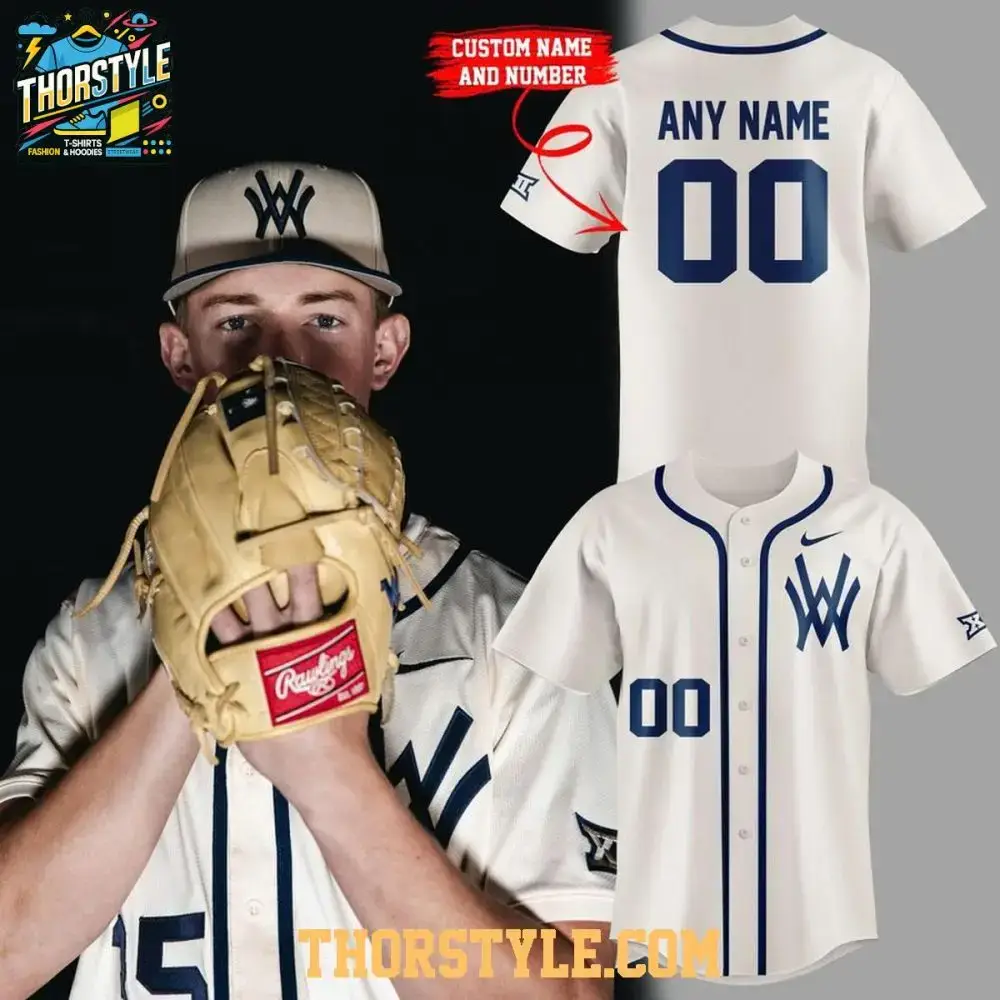 West Virginia Mountaineers Throwback Night 2026 Personalized Baseball Jersey Image