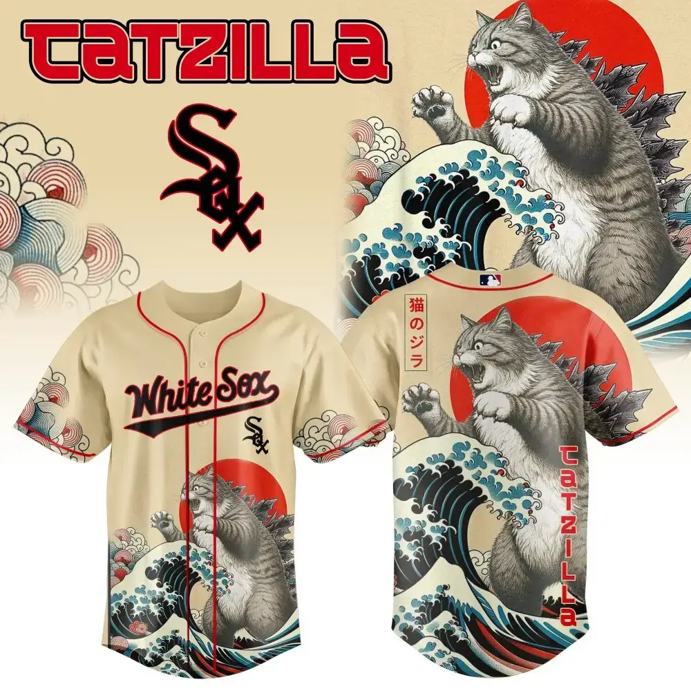 White Sox Catzilla Baseball Jersey – Unique Graphic Tee For Fans Image