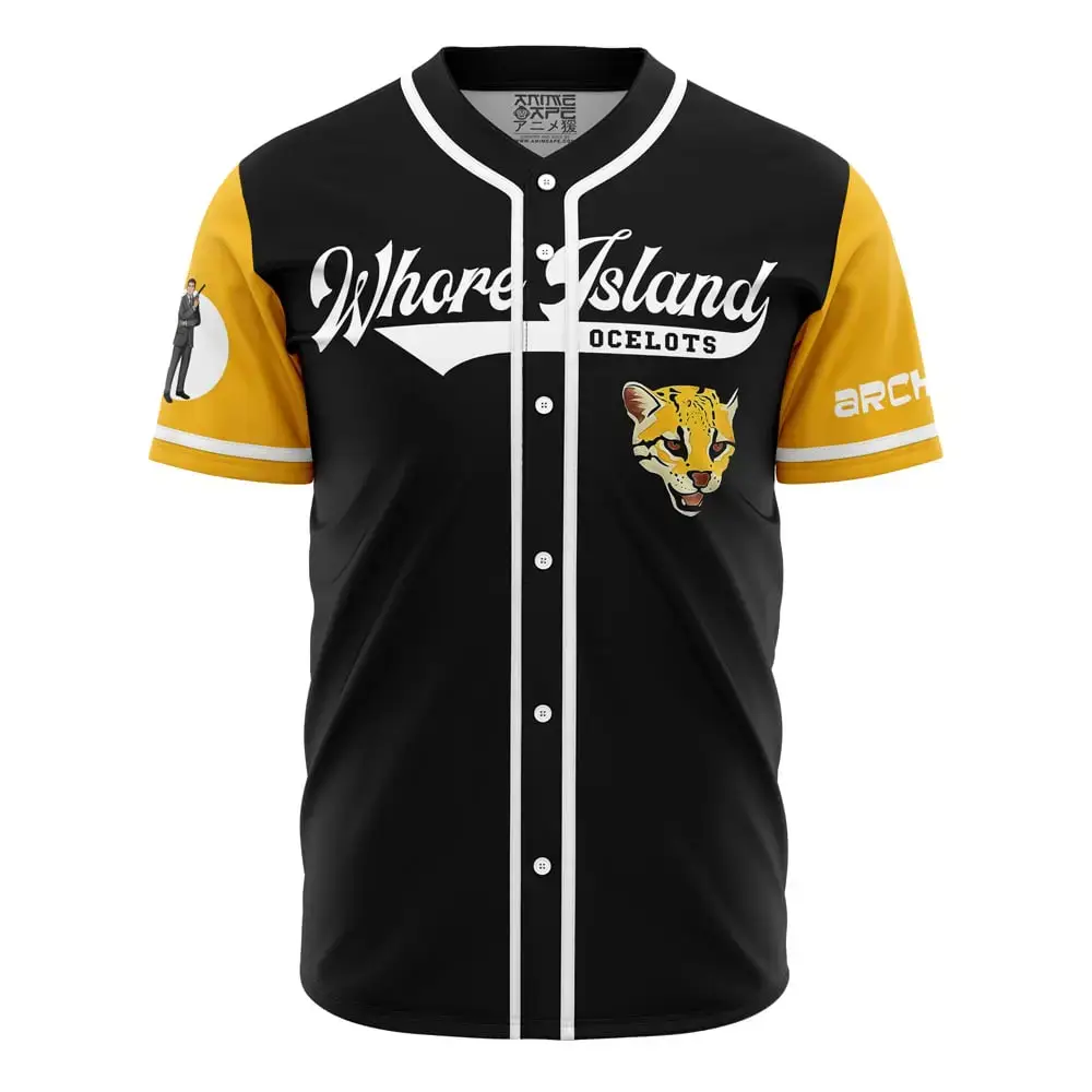 Whore Island Ocelots Archer V2 Baseball Jersey Image