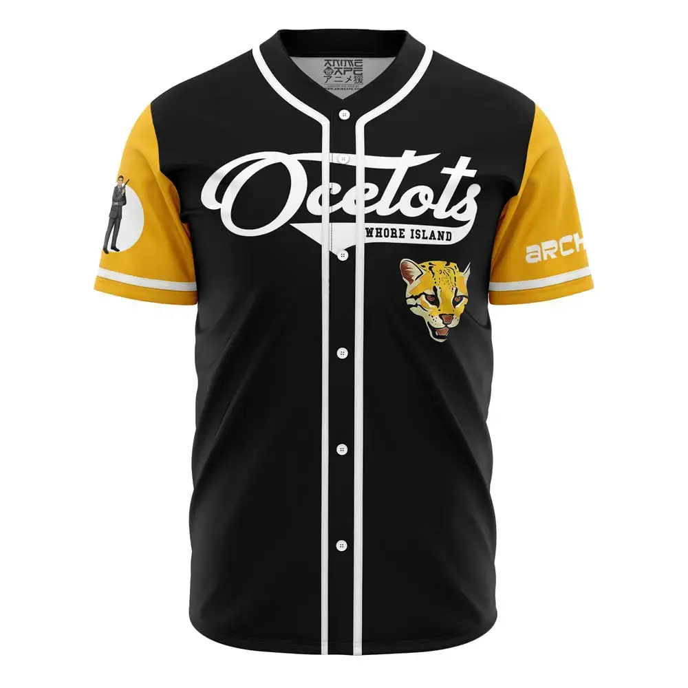 Whore Island Ocelots Archer V3 Baseball Jersey Image