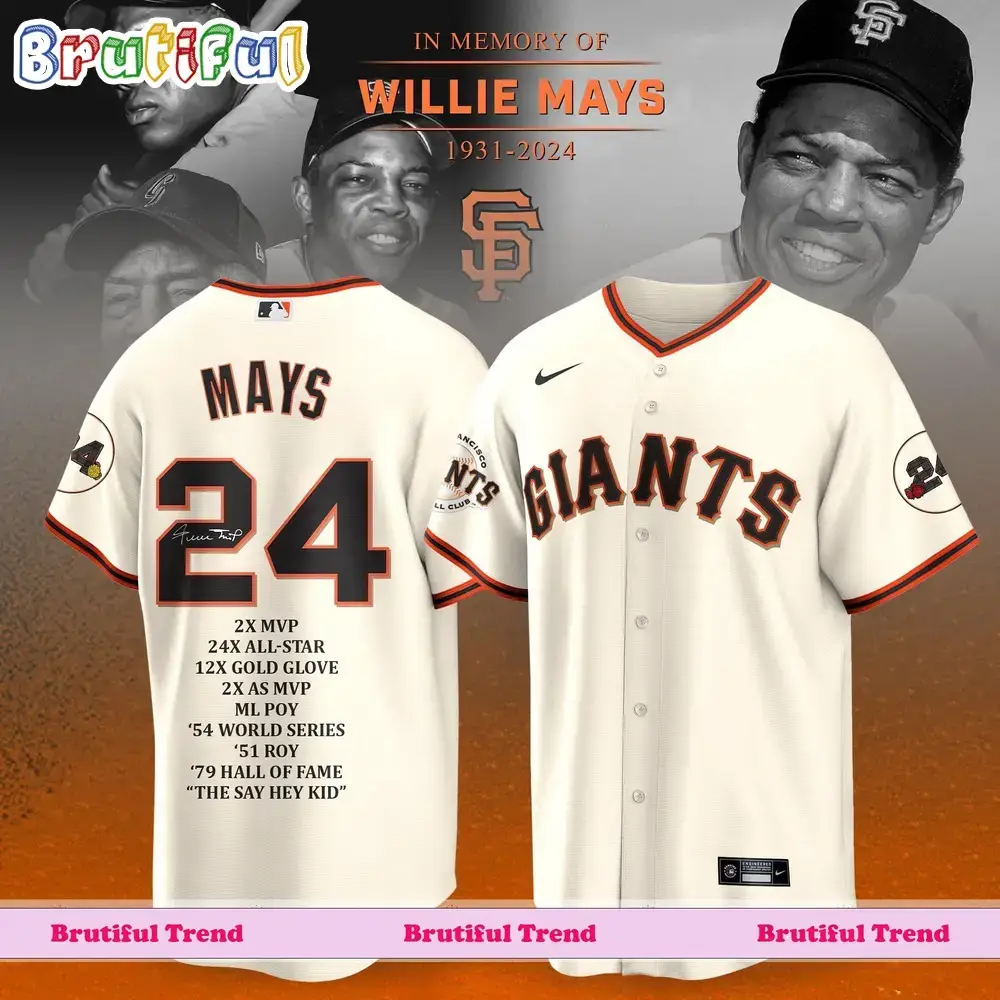 Willie Mays San Francisco Giants 1931-2024 Jersey Shirt Image