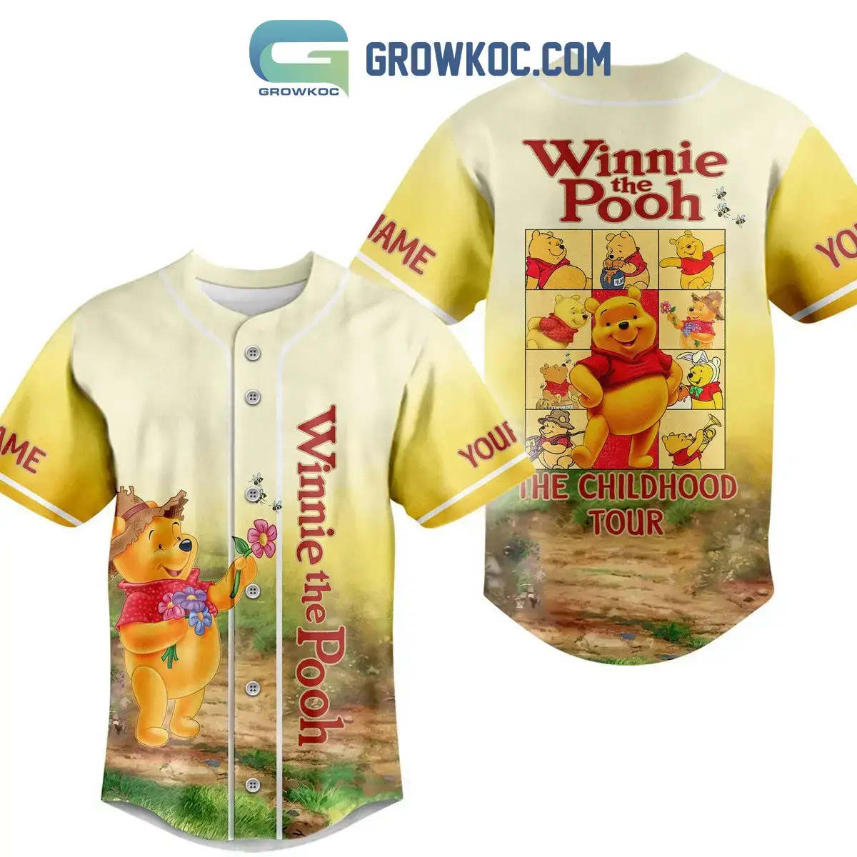 Winnie The Pooh The Childhood Tour Personalized Baseball Jersey Image