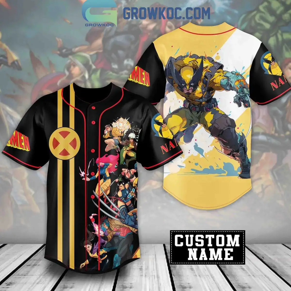 Wolverine X-Men '97 Fan Personalized Baseball Jersey Image