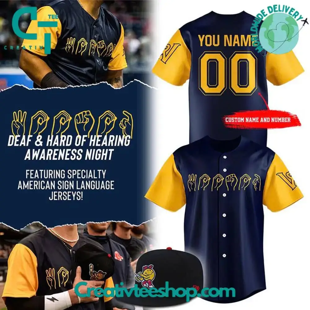 Worcester Red Sox X 2025 Deaf & Hard Of Hearing Night Special Baseball Jersey Image