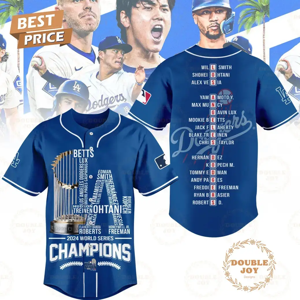 World Series Champs 2024 LA Dodgers Baseball Jersey - Blue Image