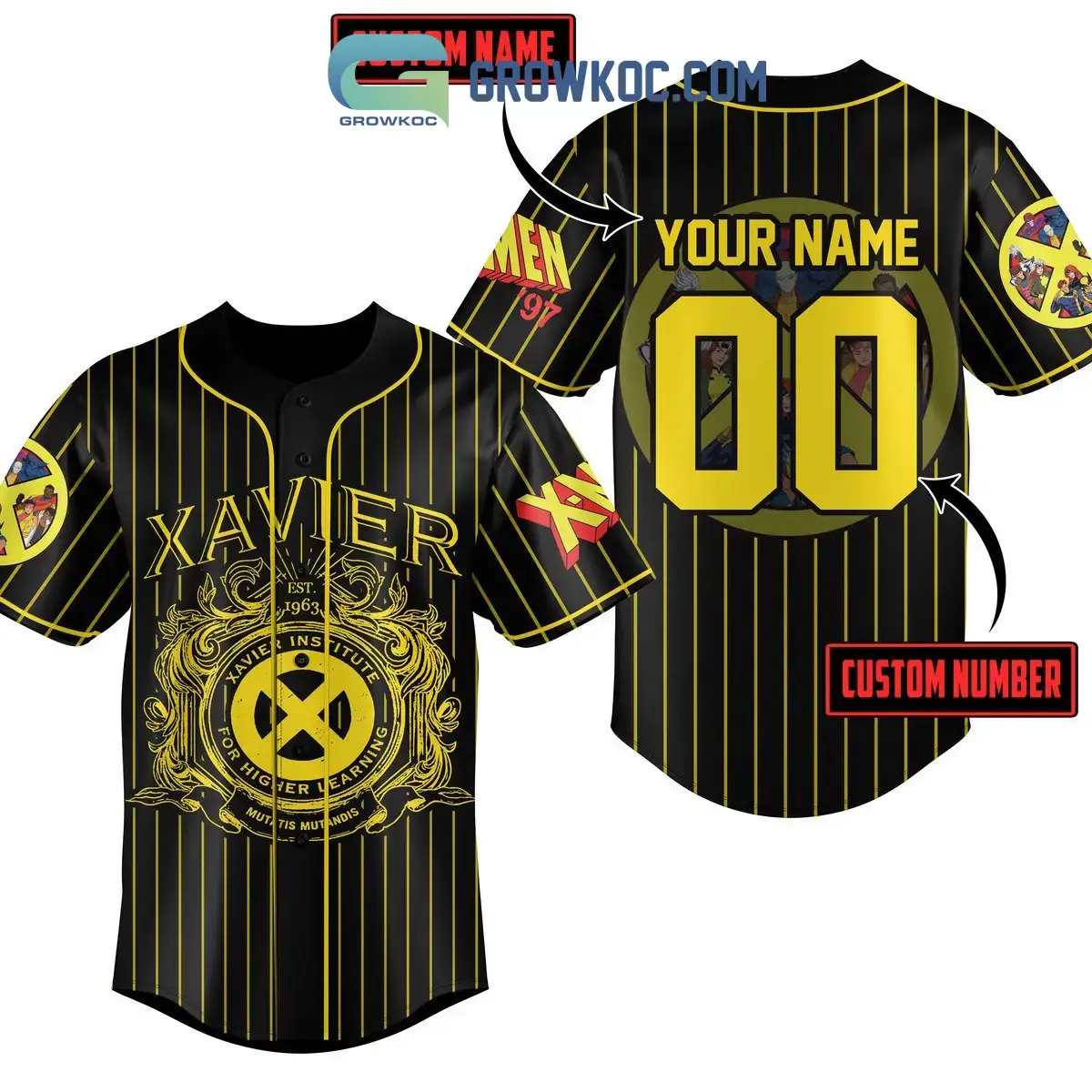 X-Men '97 Xavier Institute For Higher Learning Fan Love Personalized Baseball Jersey Image