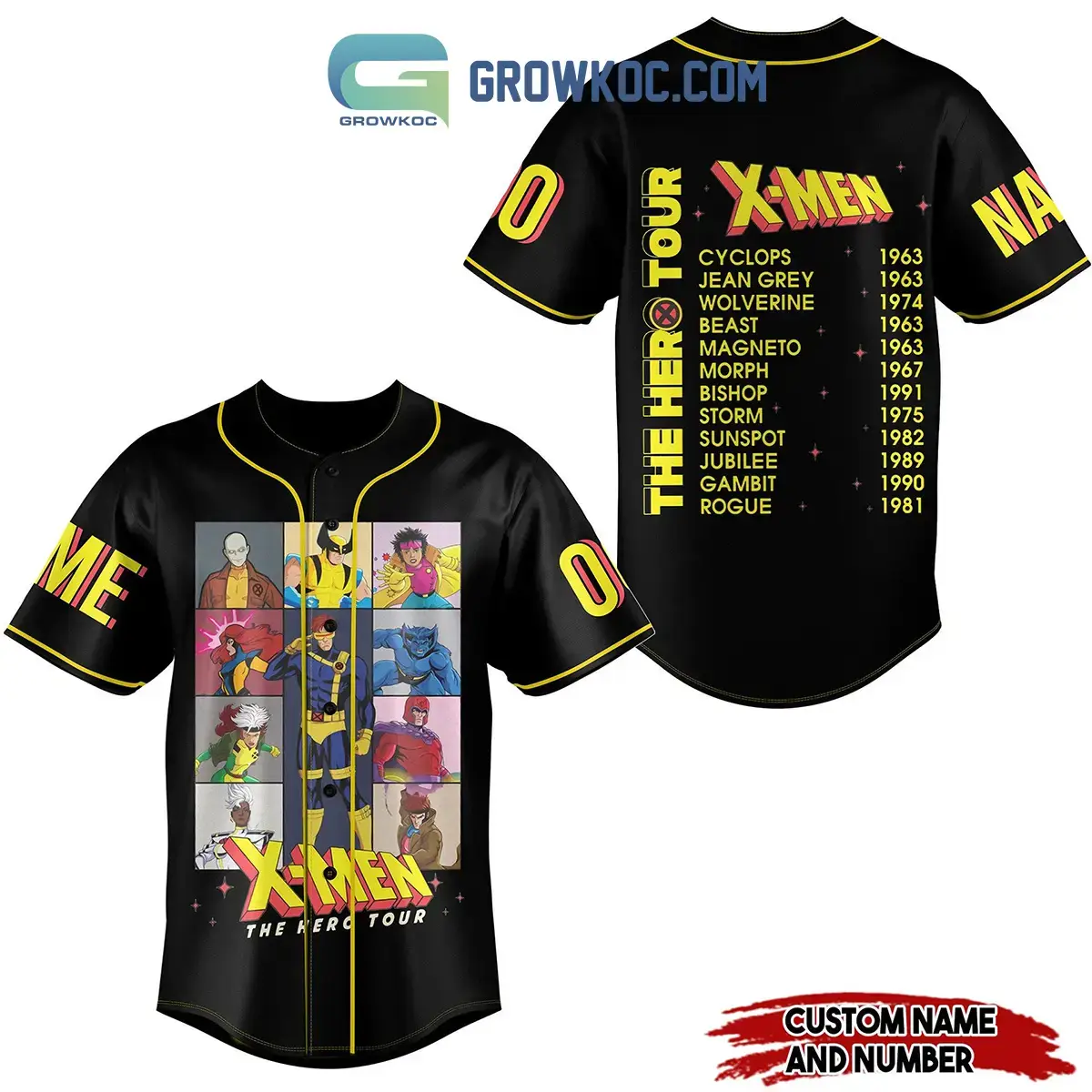 X-Men The Hero Tour Fan Love Personalized Baseball Jersey Image