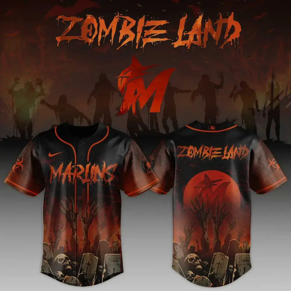 Zombie Land Baseball Jersey - Spooky Halloween Sportswear For Fans Image