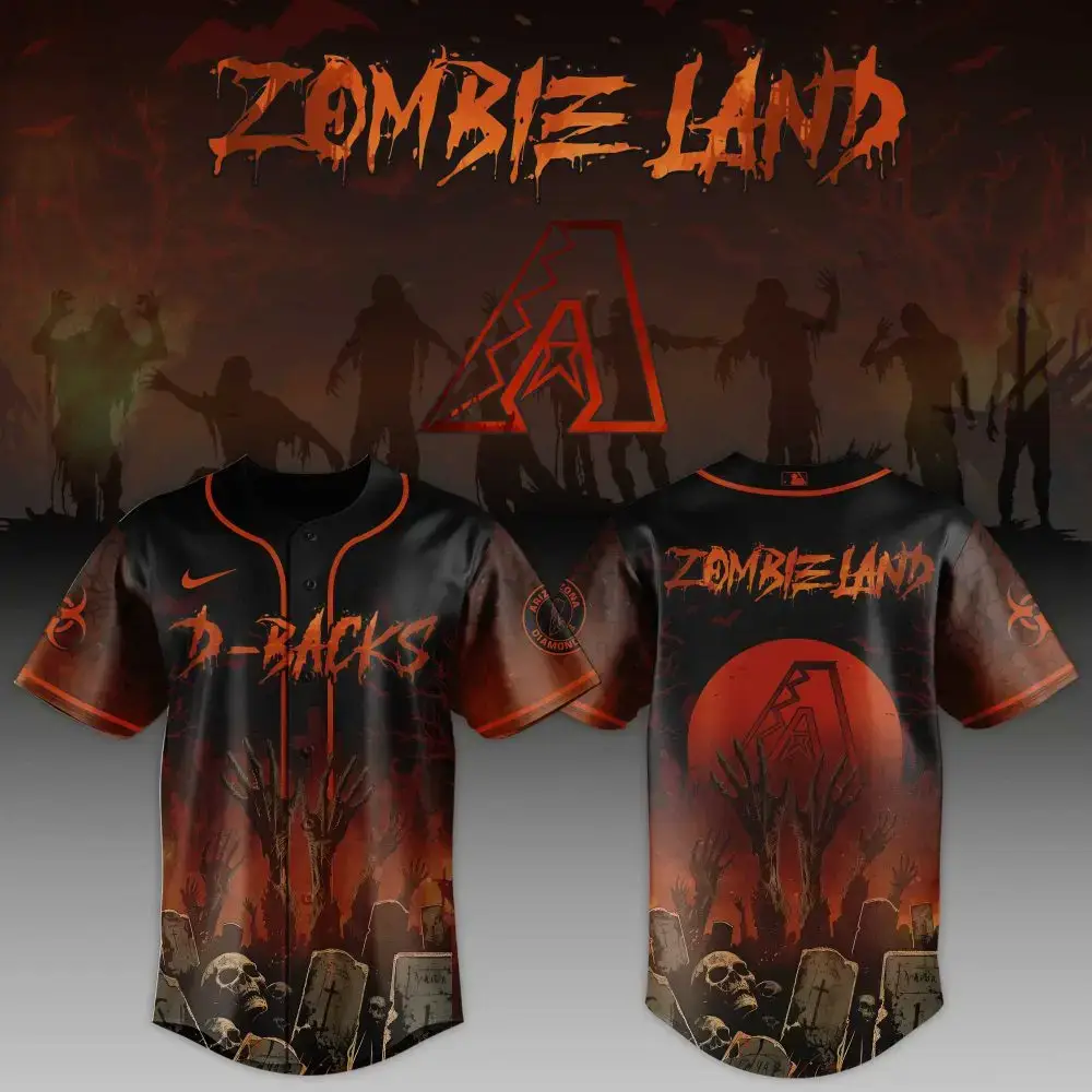 Zombie Land Baseball Jersey - Unique Halloween Sportswear With Spooky Design Image