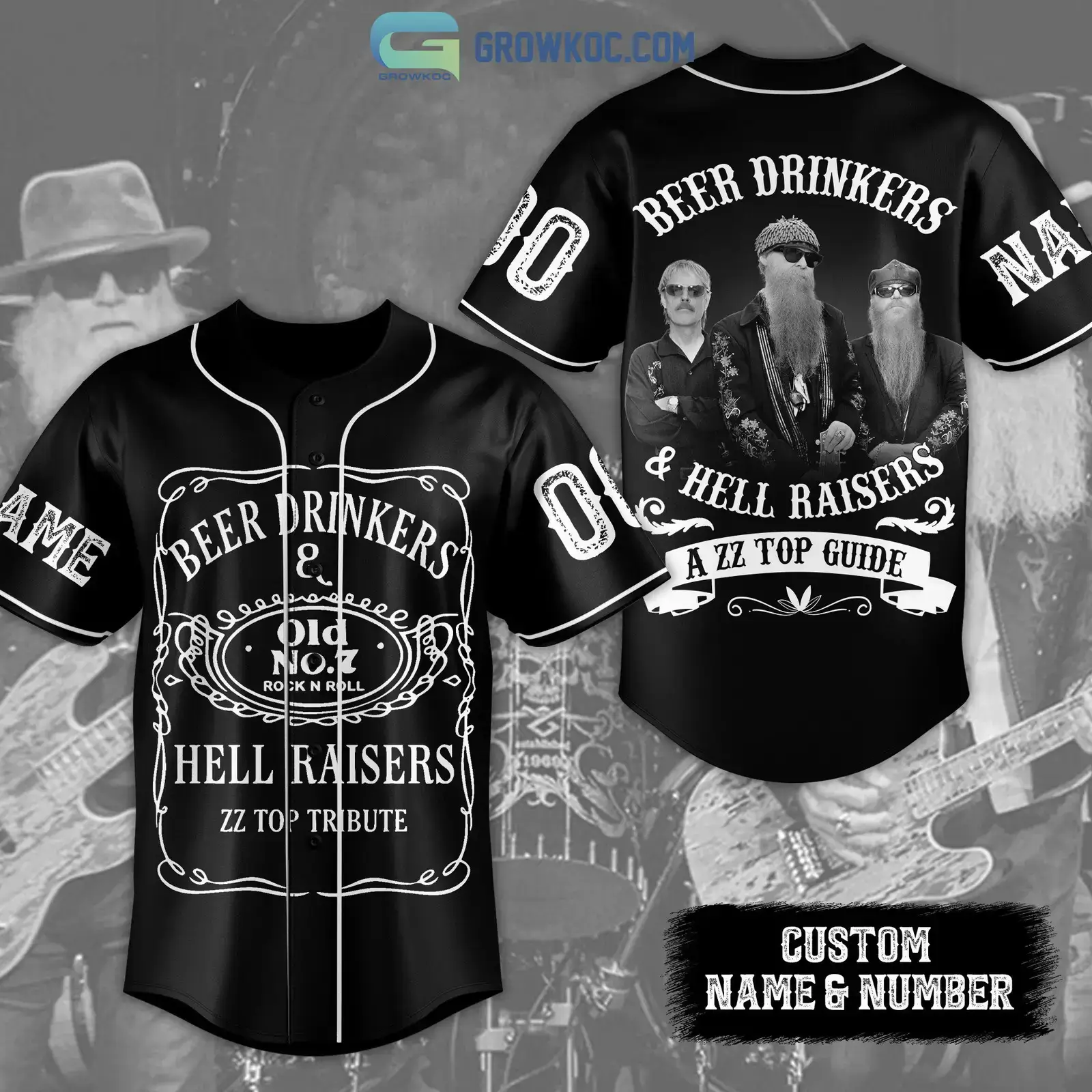 ZZ Top Beer Drinkers&Hell Raisers Personalized Baseball Jersey Image