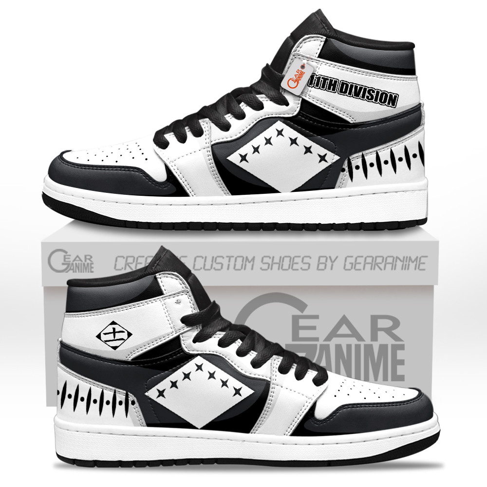 11th Division The Gotei 13's Custom Anime High-Top Leather Sneakers