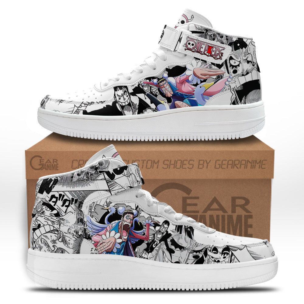 2 Bon Clay Custom Anime Mid-Top Leather Sneakers