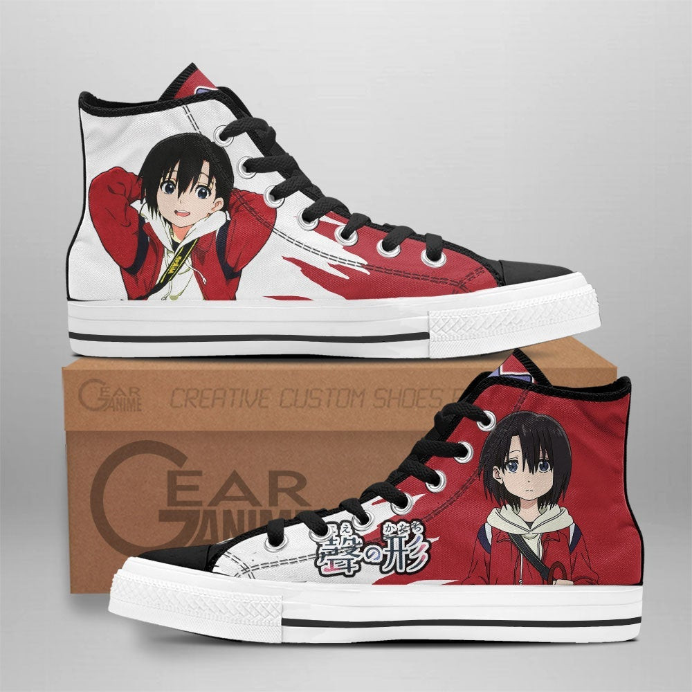 A Silent Voice Yuzuru Nishimiya Custom Anime High-Top Canvas Shoes