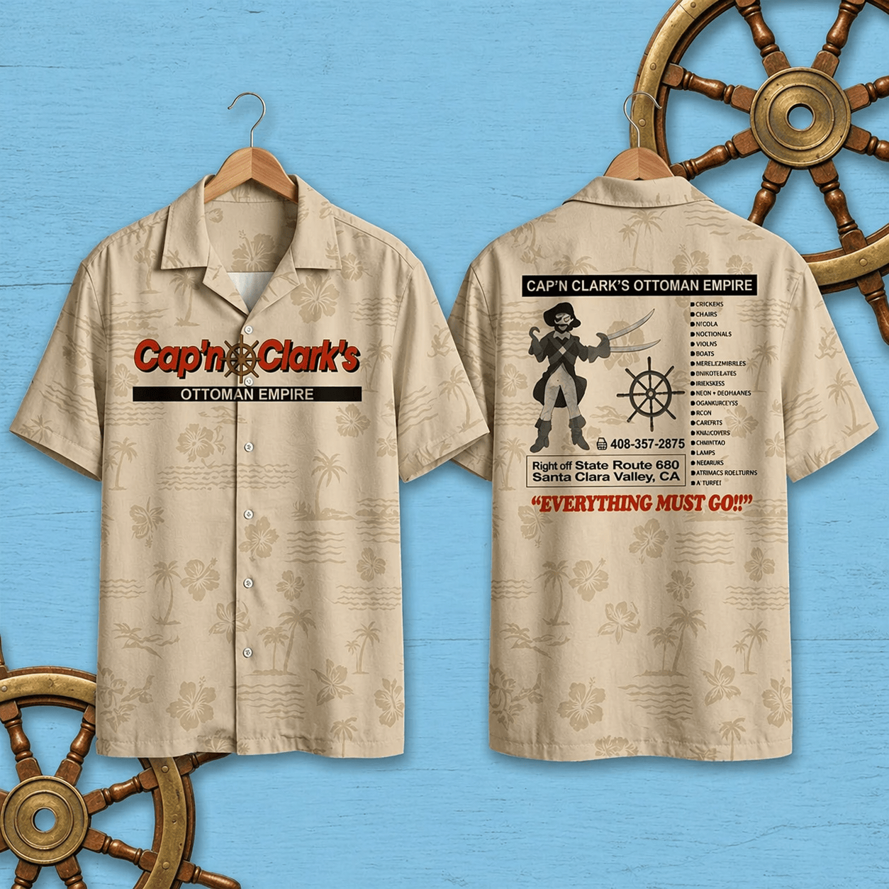 A24 Backrooms Cap'n Clark's Ottoman Empire Hawaiian Shirt Fathers Day Gift