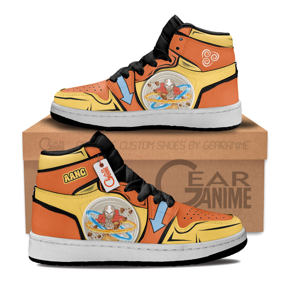 Aang Custom Anime Kids High-Top Leather Sneakers
