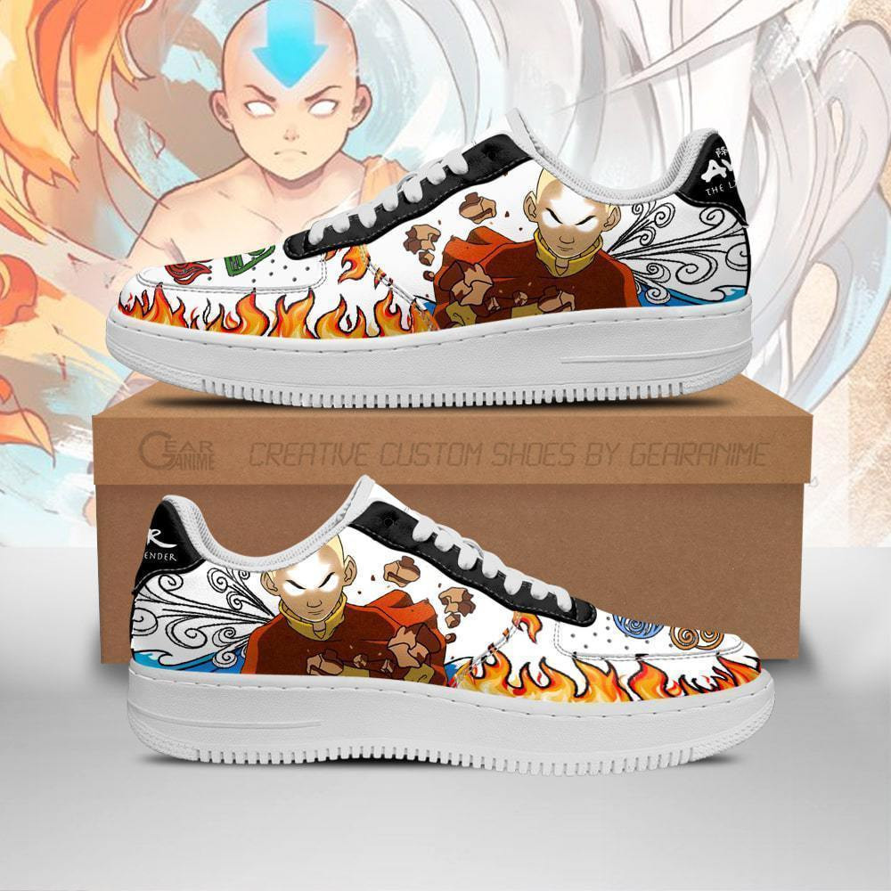 Aang Custom Anime Low-Top Leather Sneakers