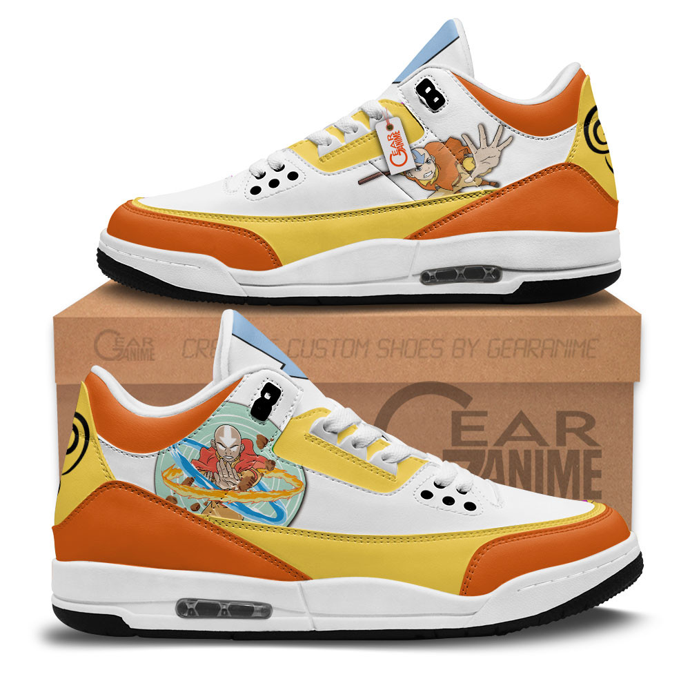 Aang Custom Anime Retro 3 Leather Sneakers