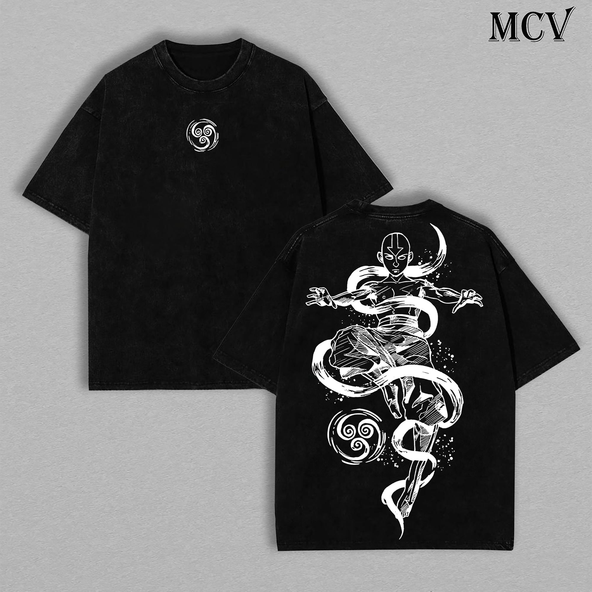 Aang Shirt Ver 2 - The Last Air Nomad - The Avatar Anime Double Printed Washed Tee