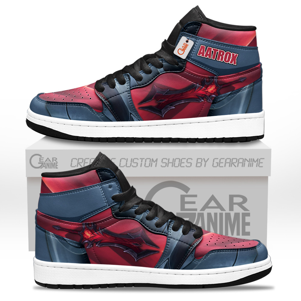 Aatrox Custom Gaming High-Top Leather Sneakers Game LoL Esport Custom Name