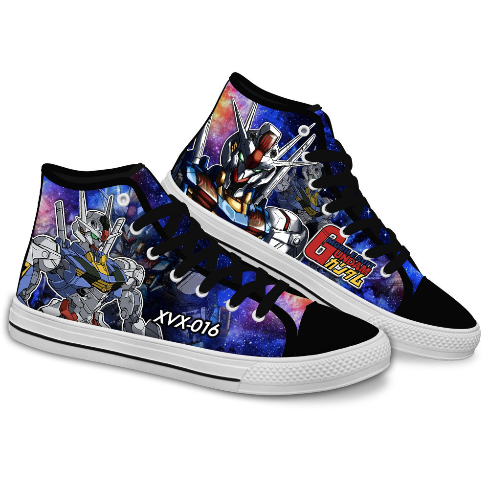 Aerial Gundam Custom Anime High-Top Canvas Shoes