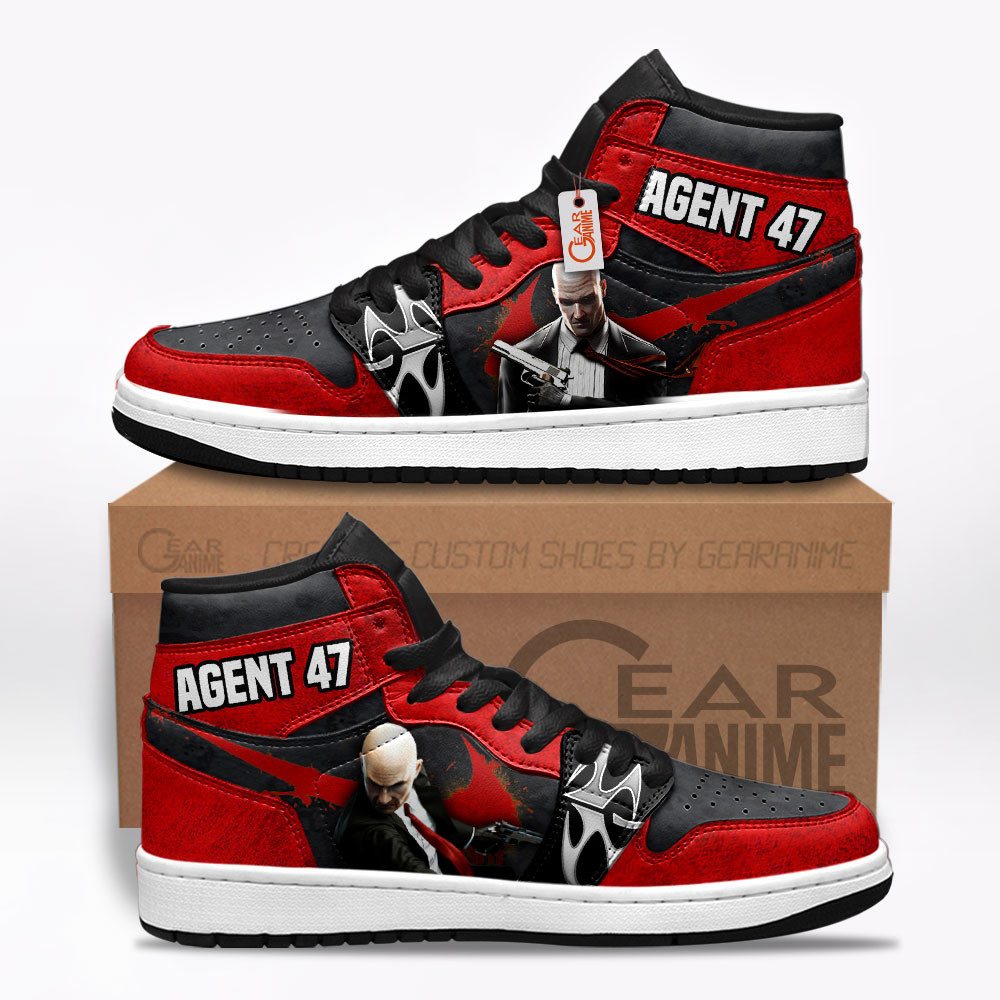 Agent 47 Custom Gaming High-Top Leather Sneakers