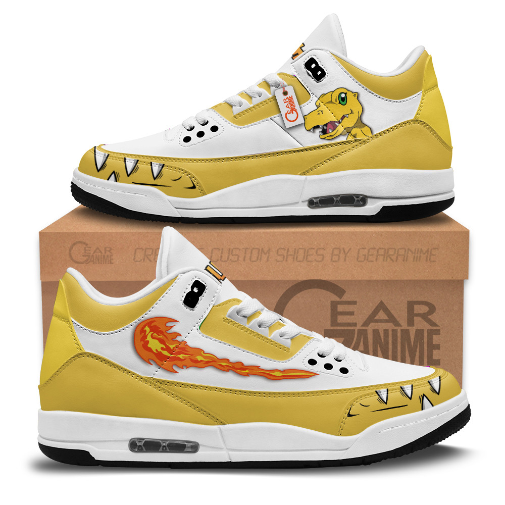 Agumon Custom Anime Retro 3 Leather Sneakers