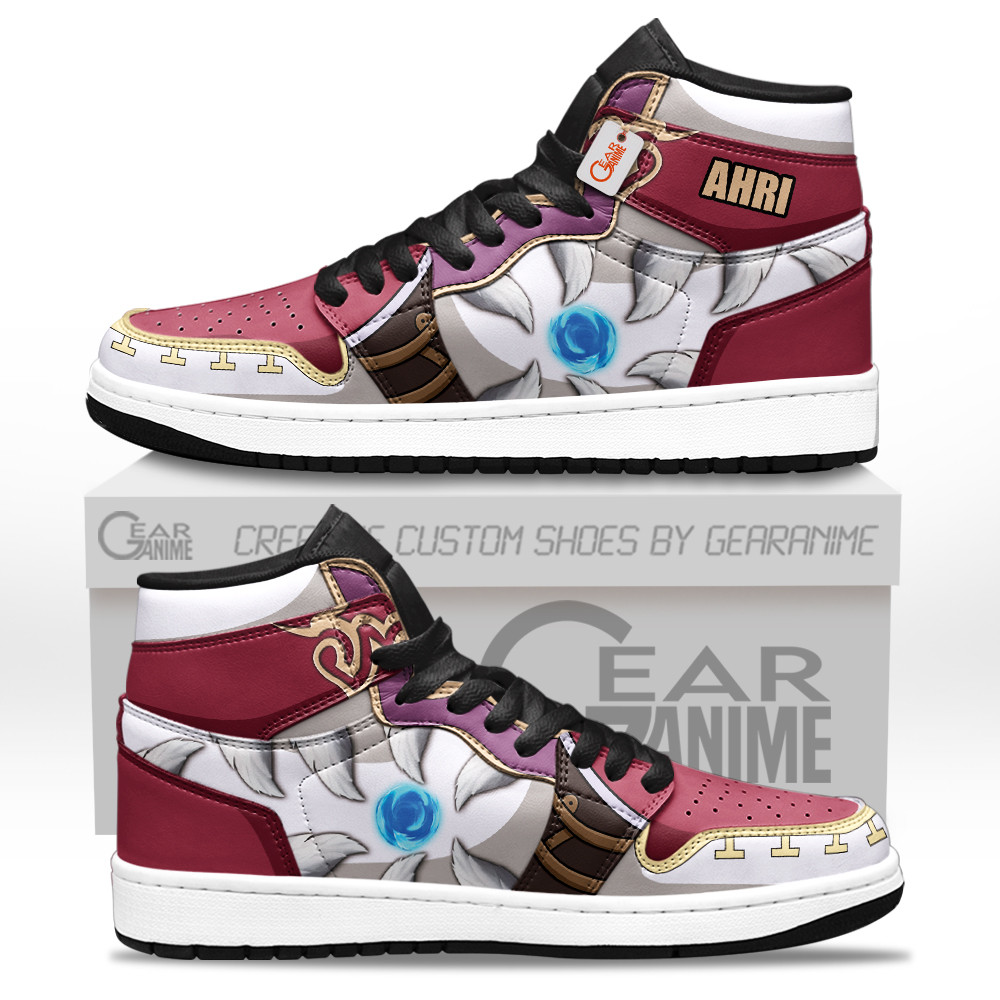 Ahri Custom Gaming High-Top Leather Sneakers Game LoL Esport Custom Name