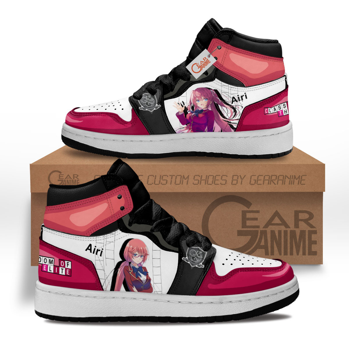Airi Sakura Custom Anime Kids High-Top Leather Sneakers MV1302