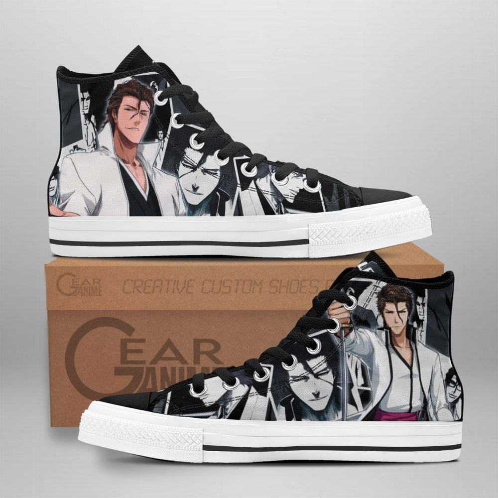 Aizen Sosuke Custom Anime High-Top Canvas Shoes TT0409