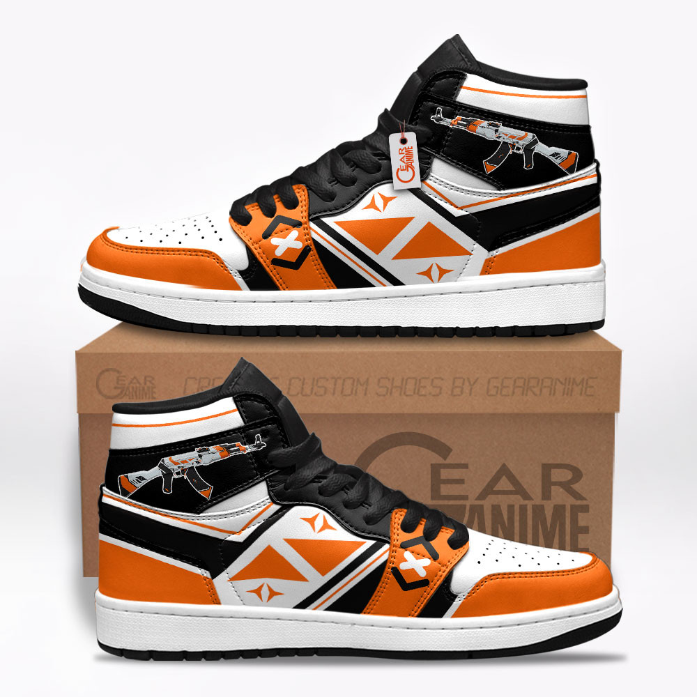 AK-47 Asiimov Custom Gaming High-Top Leather Sneakers Game C.S Skins
