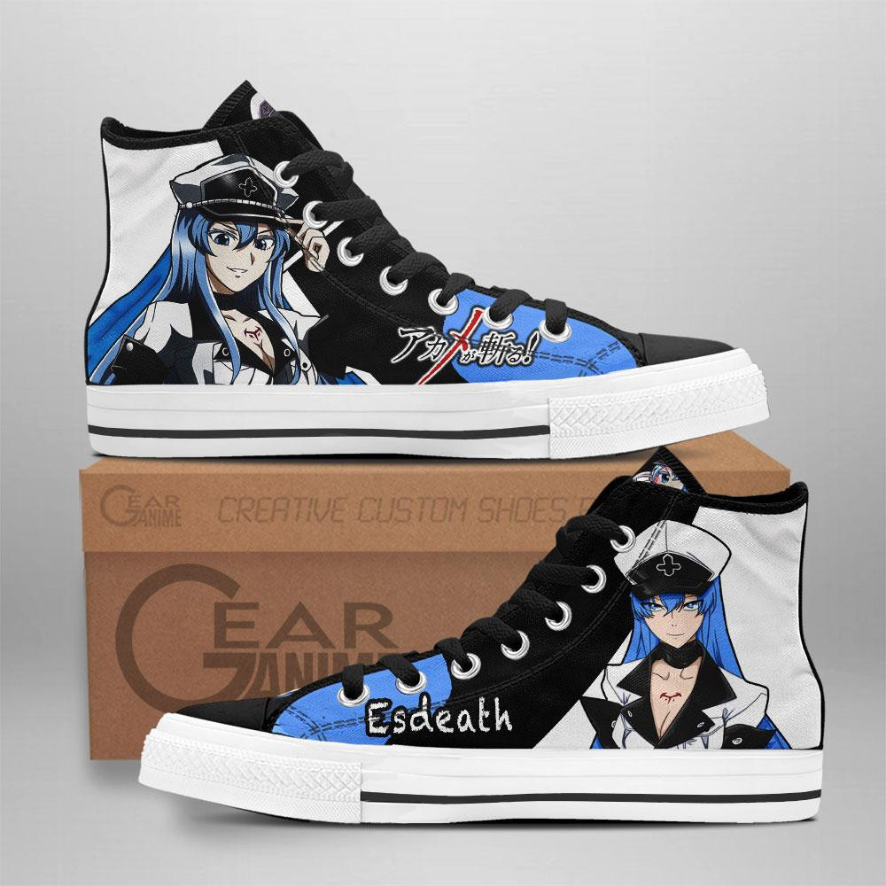 Akame ga Kill Esdeath Custom Anime High-Top Canvas Shoes NTT121