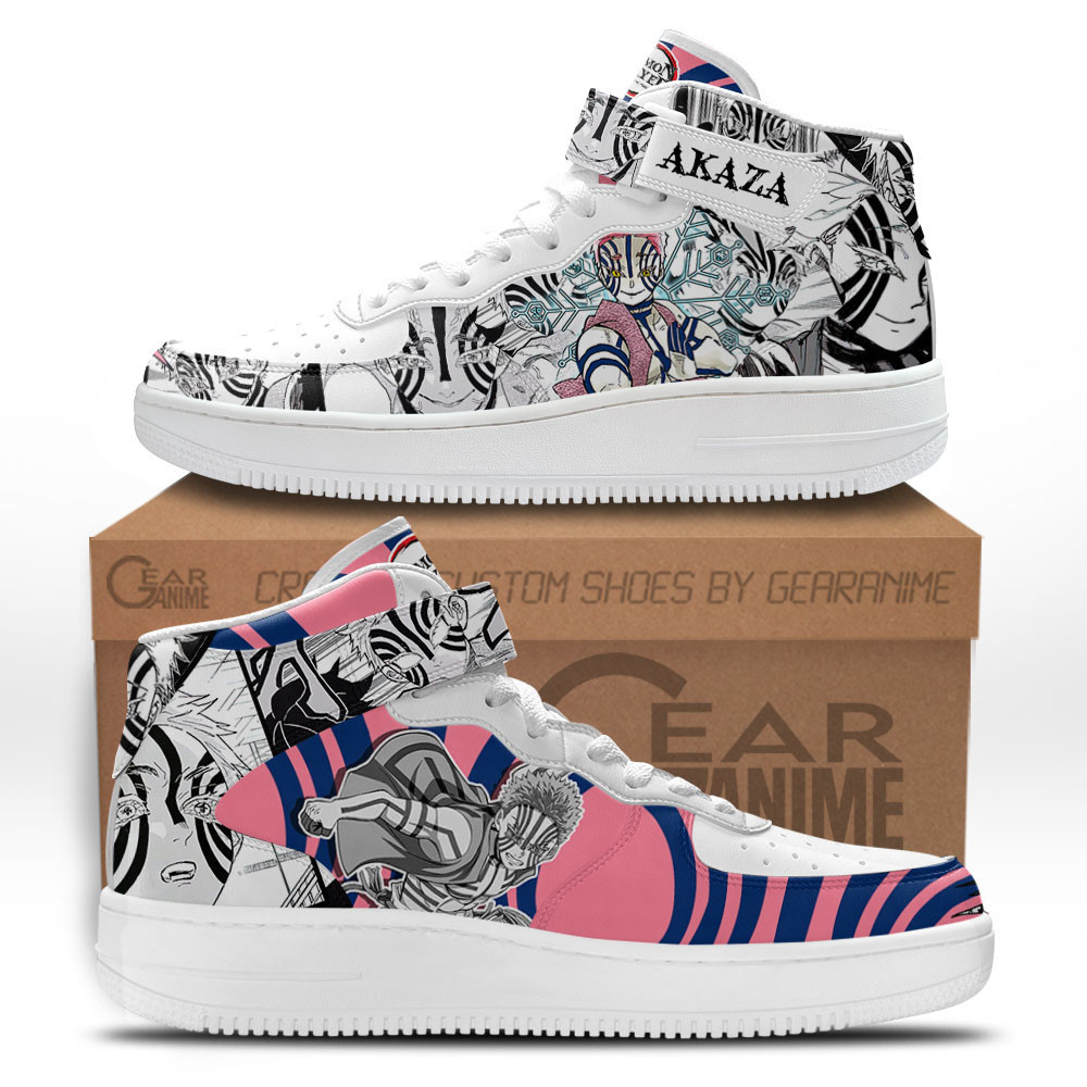 Akaza Custom Anime Mid-Top Leather Sneakers Anime Mixed Manga Style