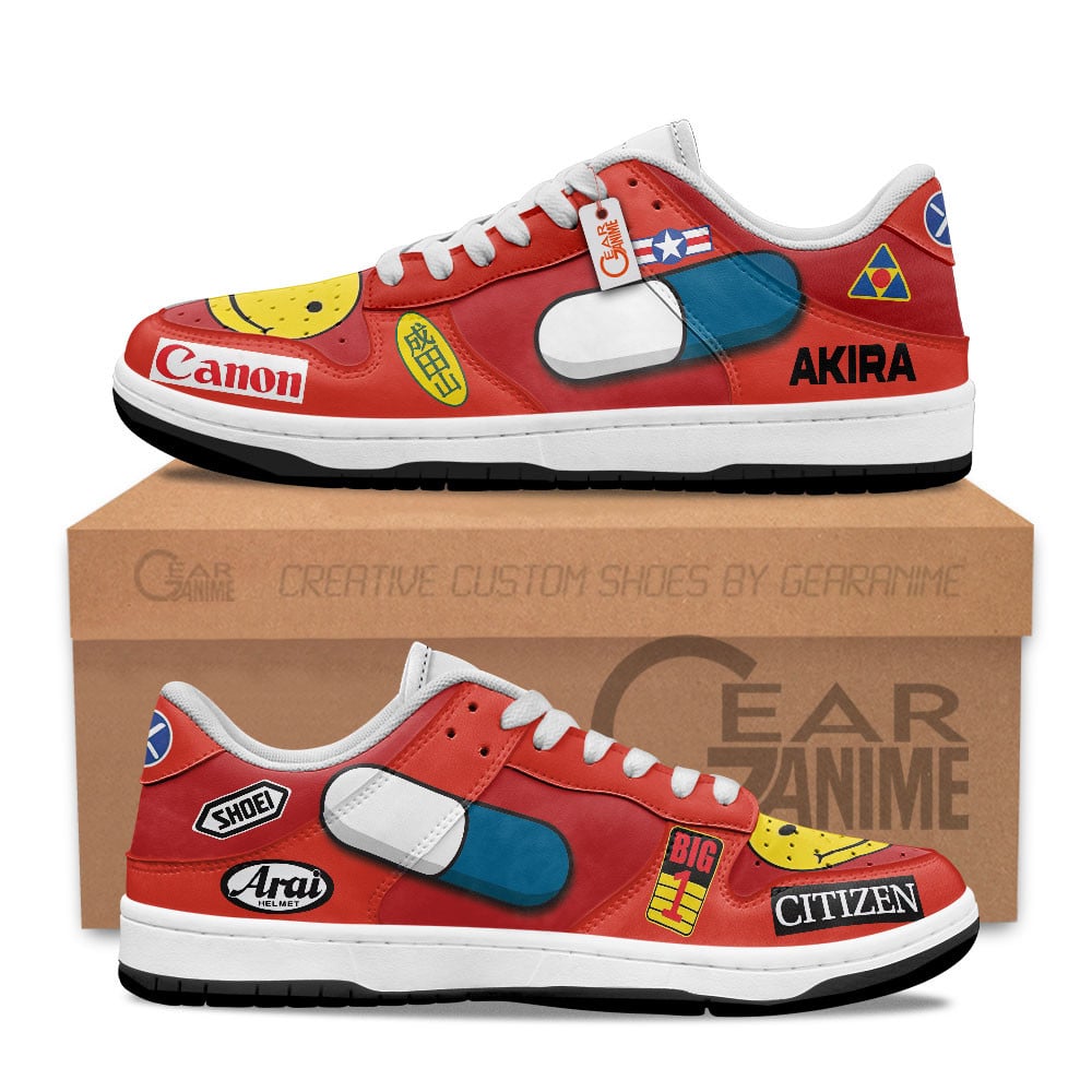 Akira Kaneda's Stickers Custom Anime Low-Top Skate Sneakers