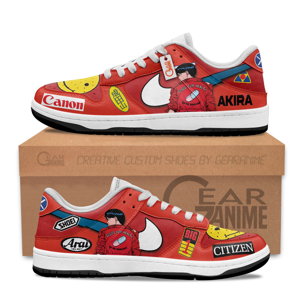 Akira Shotaro Kaneda Custom Anime Low-Top Skate Sneakers
