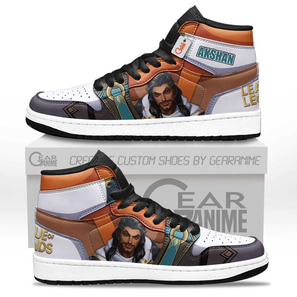 Akshan Custom Gaming High-Top Leather Sneakers LOL Custom Name