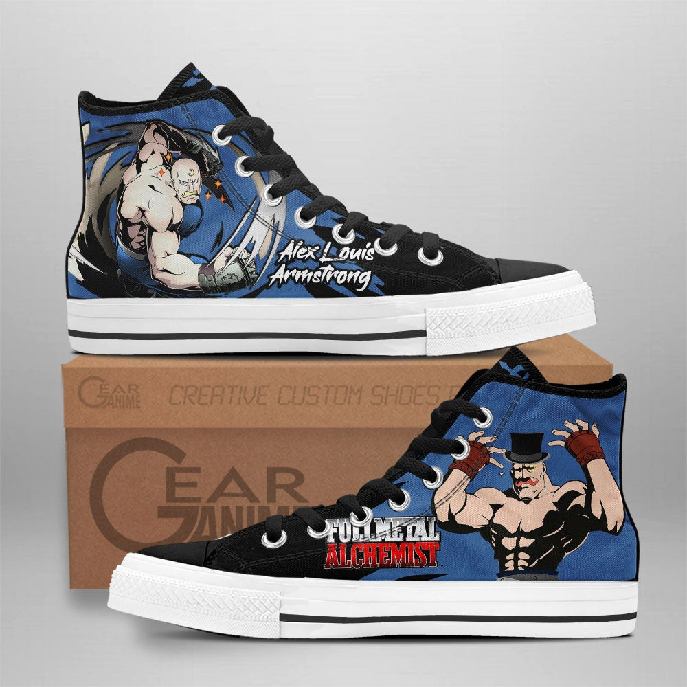 Alex Louis Armstrong Custom Anime High-Top Canvas Shoes