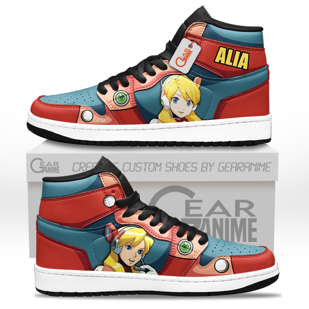 Alia Custom Gaming High-Top Leather Sneakers Mega Man Custom Shoes Personalized