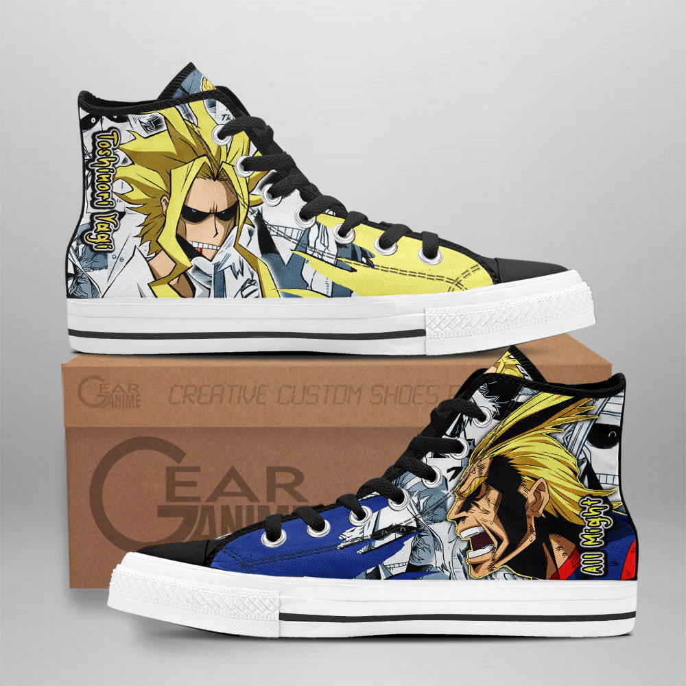 All Might Custom Anime High-Top Canvas Shoes NTT291