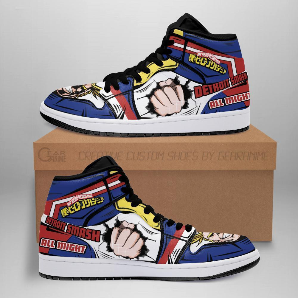 All Might Custom Anime High-Top Leather Sneakers