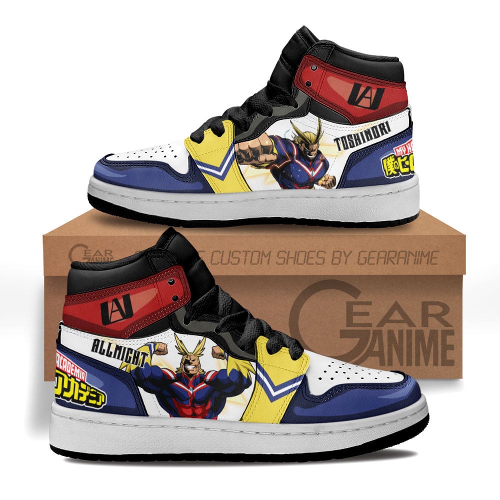 All Might Custom Anime Kids High-Top Leather Sneakers