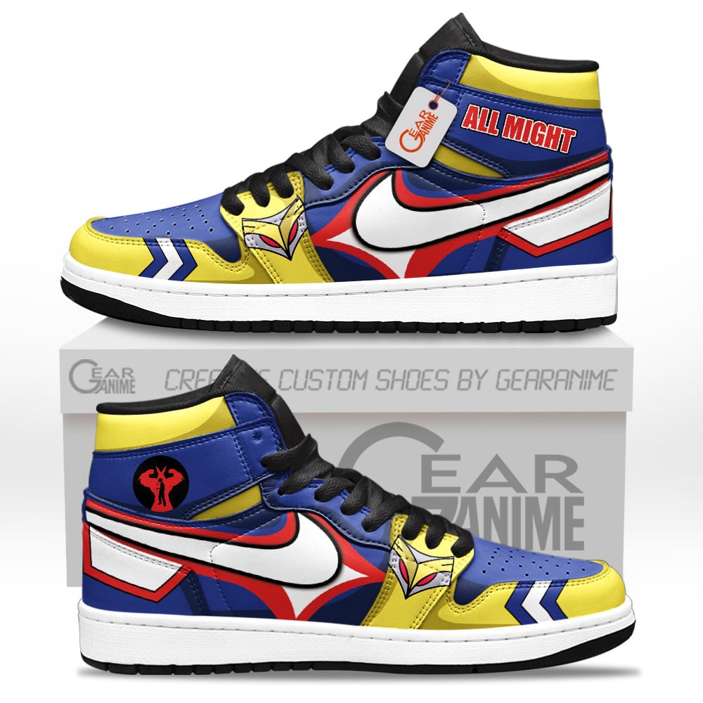 All Might High-Top Leather Sneakers Custom Name