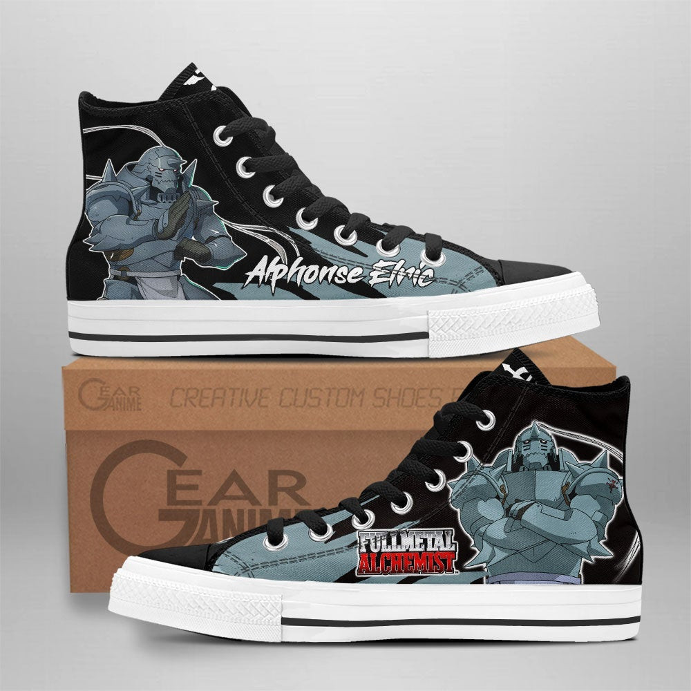 Alphonse Elric Custom Anime High-Top Canvas Shoes