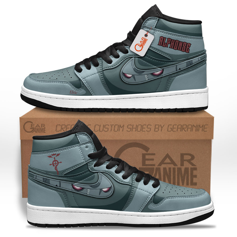 Alphonse Elric High-Top Leather Sneakers Custom Name