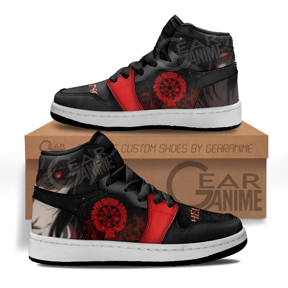 Alucard Custom Anime Kids High-Top Leather Sneakers Hellsing MV1307