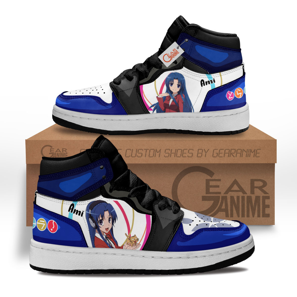Ami Kawashima Custom Anime Kids High-Top Leather Sneakers MV1302