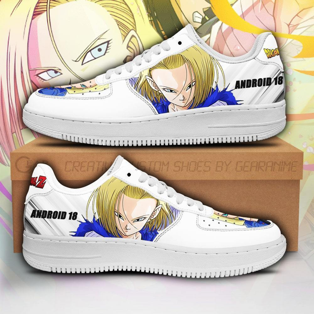 Android 18 Custom Anime Low-Top Leather Sneakers