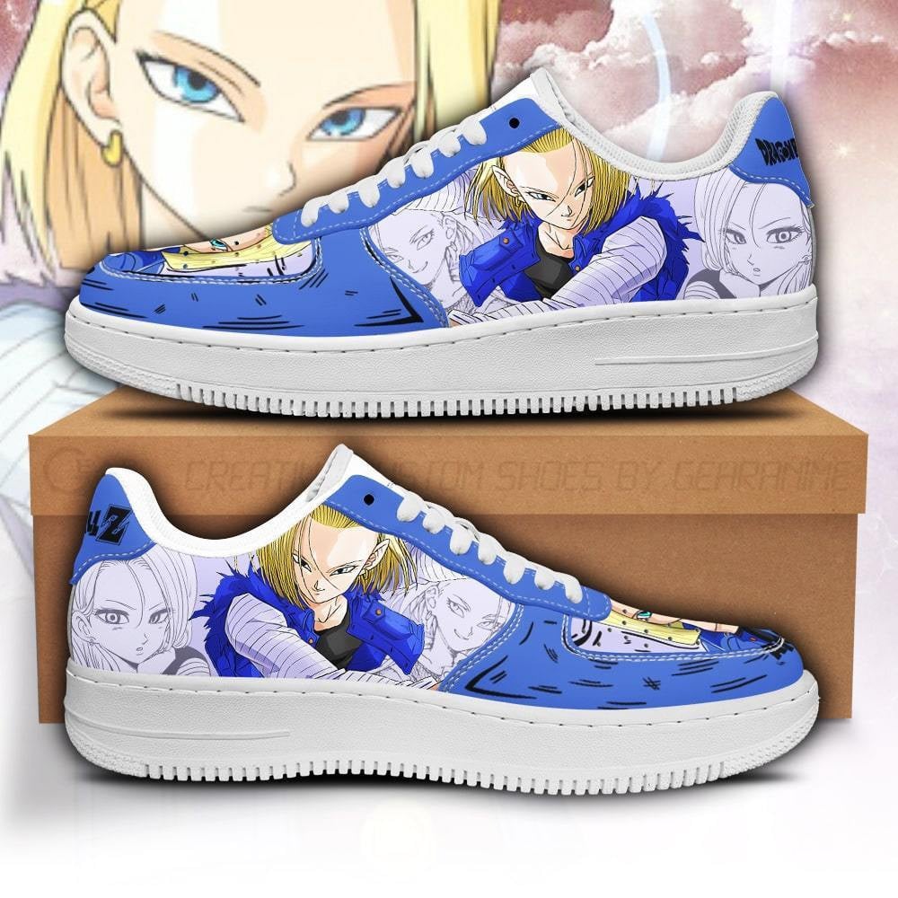 Android 18 Custom Anime Low-Top Leather Sneakers