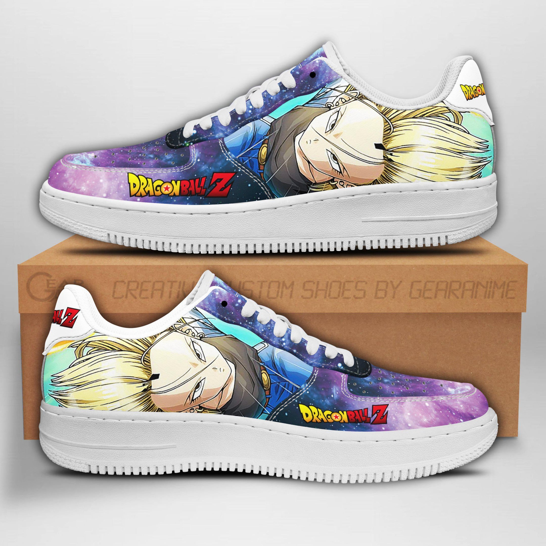 Android 18 Custom Anime Low-Top Leather Sneakers