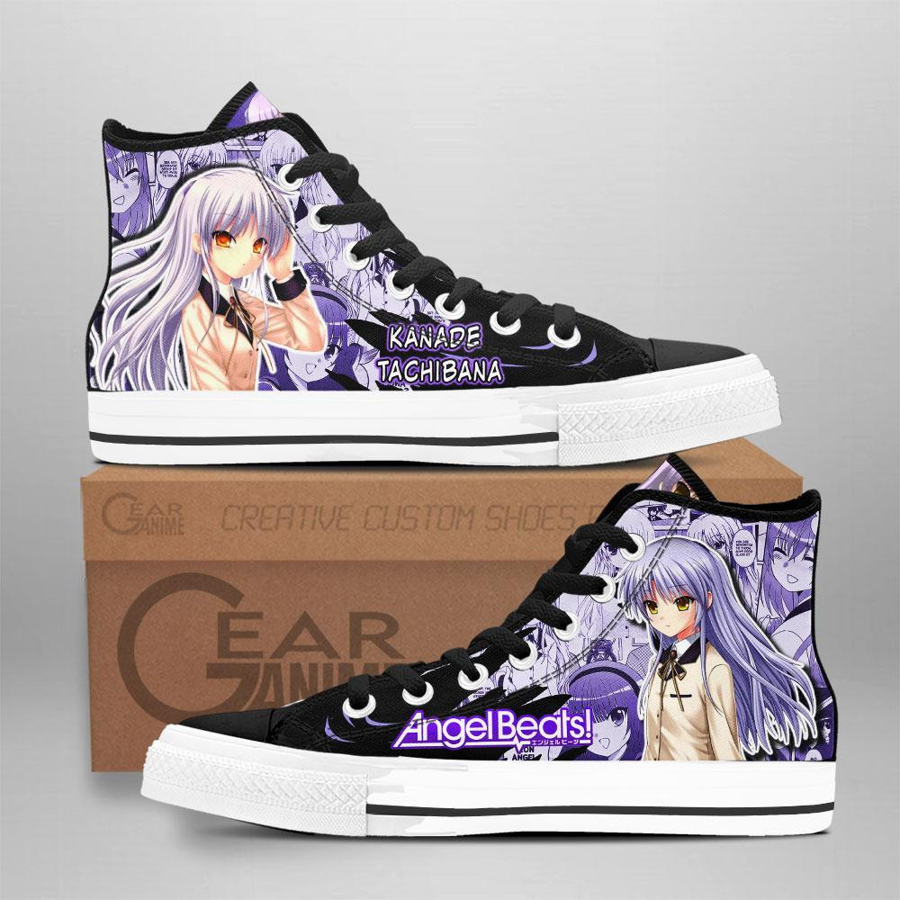 Angel Beats Kanade Tachibana Custom Anime High-Top Canvas Shoes NTT021